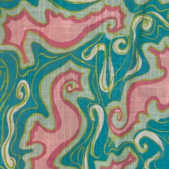 Lilly Pulitzer printed button up shirt blouse size small pink green seahorse - Picture 9 of 12
